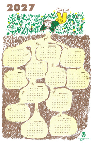 Ant Hill 2027 Calendar Illustrated Risograph Print