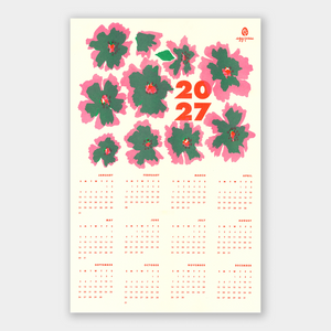 Flowers 2027 Calendar Illustrated Risograph Print