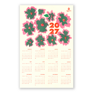 Flowers 2027 Calendar Illustrated Risograph Print