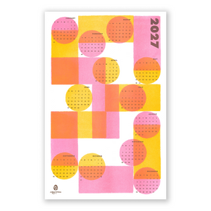 Geometric 2027 Calendar Illustrated Risograph Print