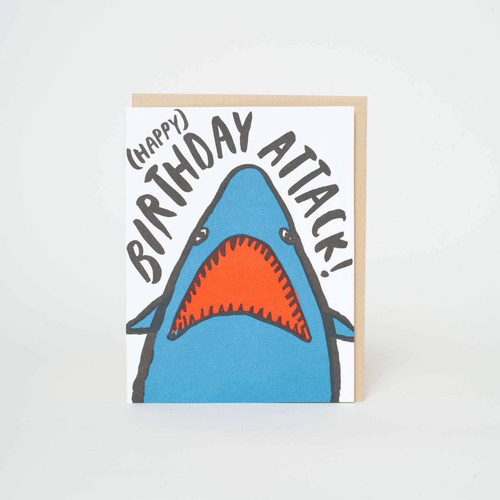 Shark Attack Birthday Letterpress Greeting Card