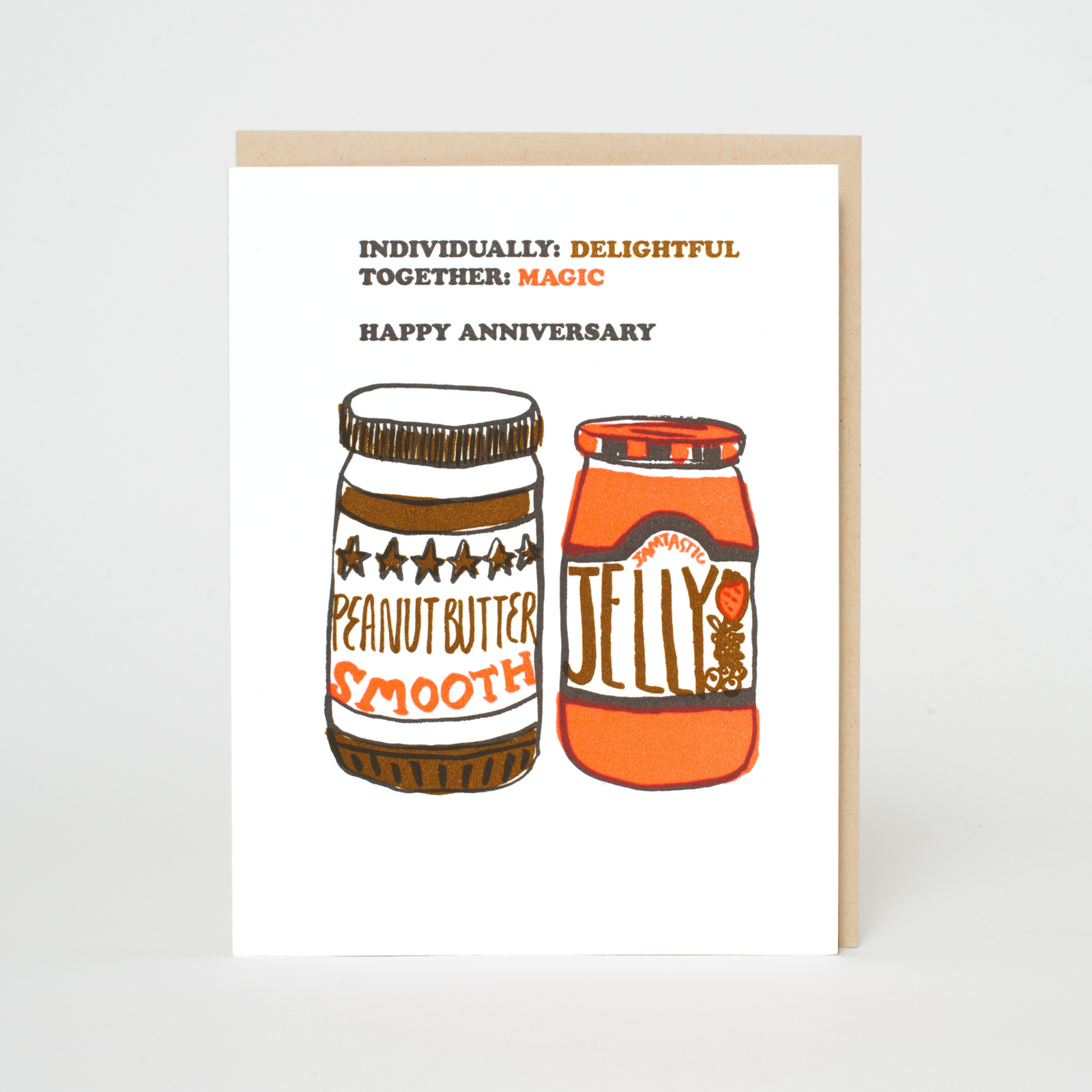 Pb & J Happy Anniversary Letterpress Greeting Card