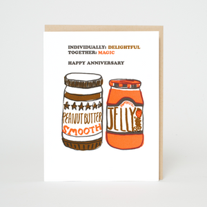 Pb & J Happy Anniversary Letterpress Greeting Card