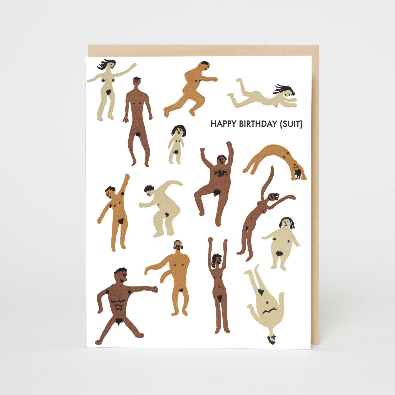 Happy Birthday Suit Nudies Letterpress Greeting Card