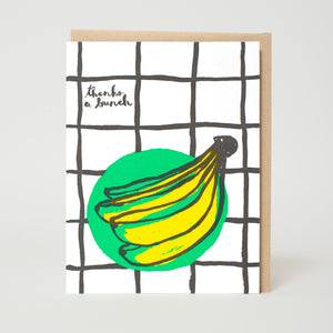 Bananas Thank You Punny Letterpress Greeting Card