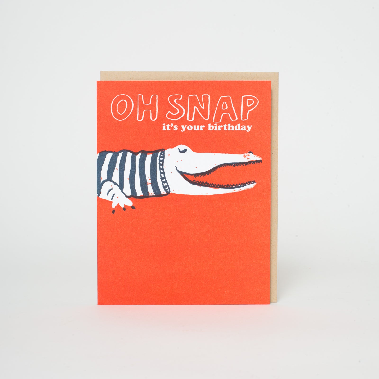 Crocodile Birthday Letterpress Greeting Card