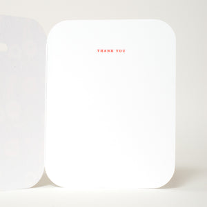 Folk Floral Thank You Letterpress Greeting Card
