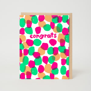 Polka Dots Congratulations Letterpress Greeting Card