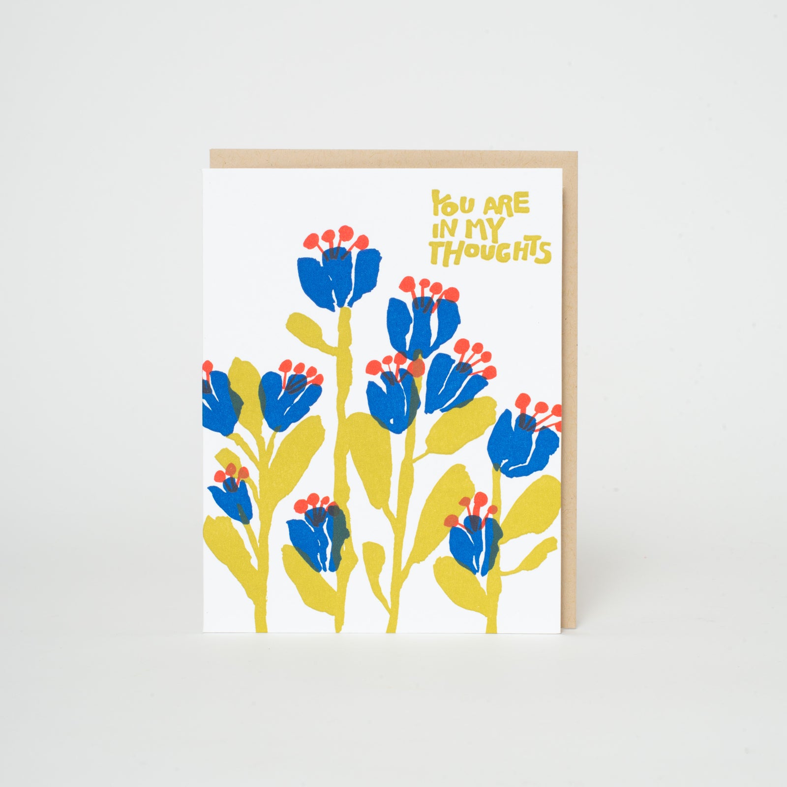 In My Thoughts Flowers Sympathy Letterpress Greeting Card