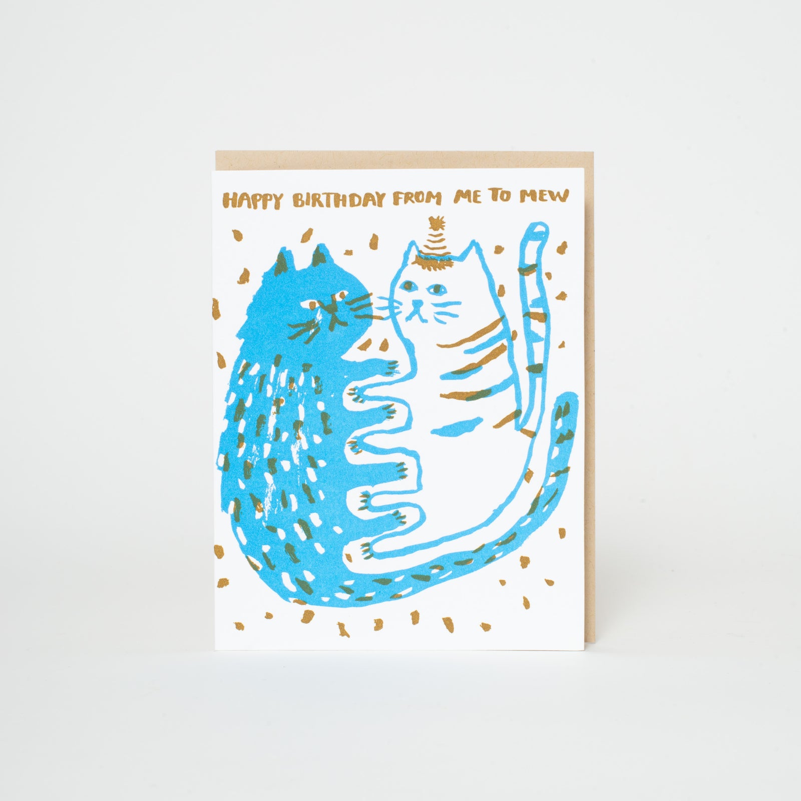 Cats Happy Birthday Letterpress Greeting Card