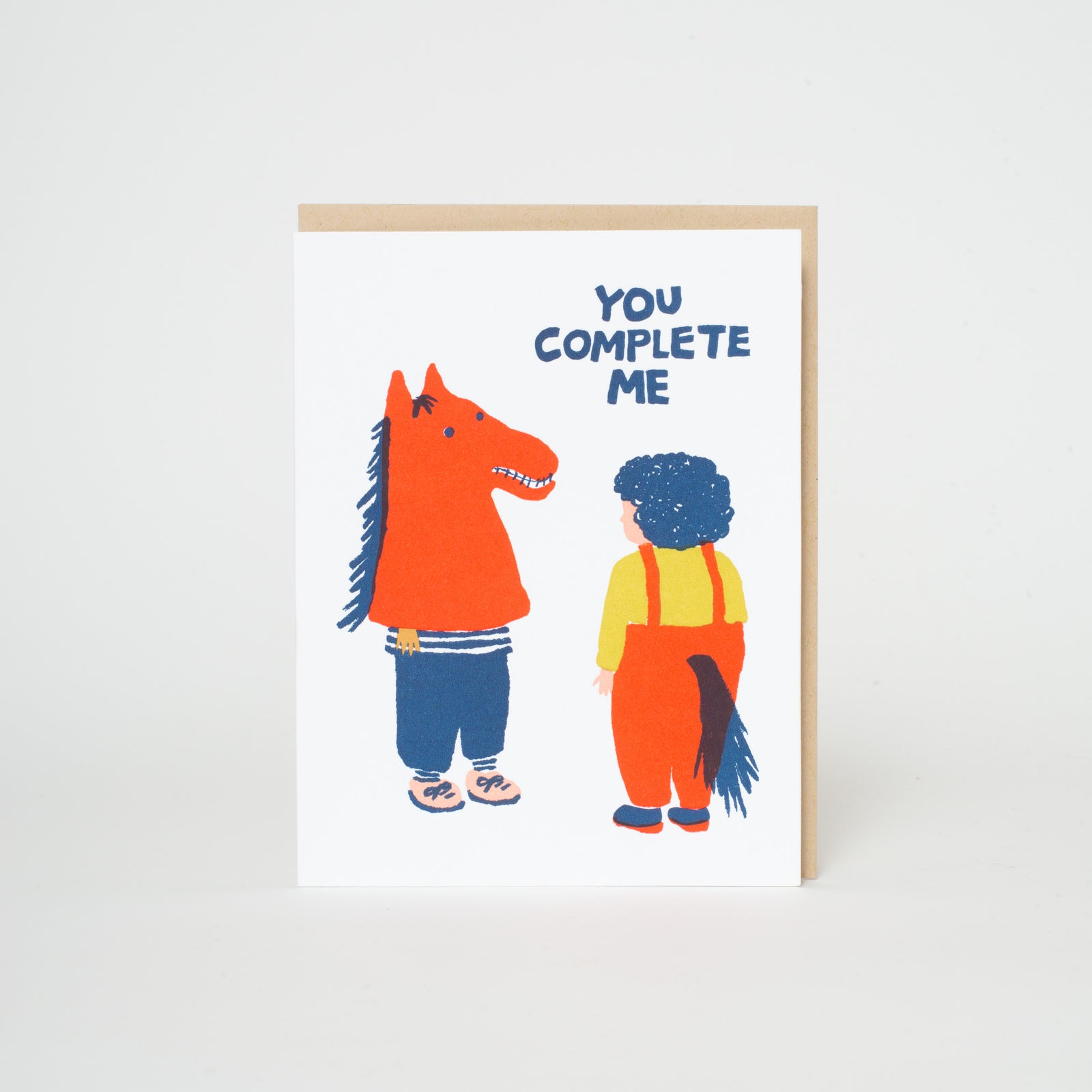 Horse Costume You Complete Me Love Letterpress Greeting Card