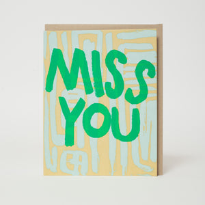 Miss You Letterpress Greeting Card