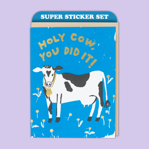 Holy Cow Congrats Card & Sticker Sheet Set