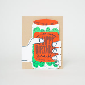 Perfect Pickle Die-Cut Birthday Letterpress Greeting Card