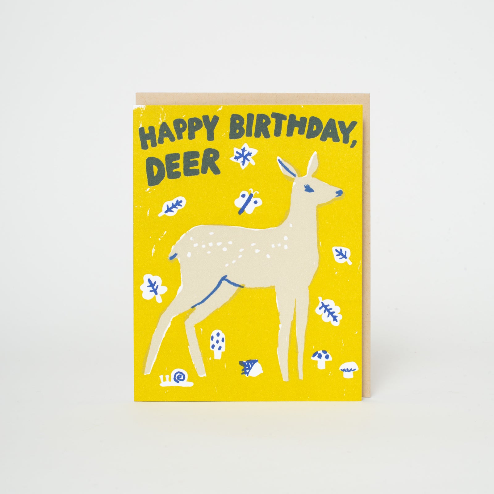 Happy Birthday Deer Letterpress Greeting Card