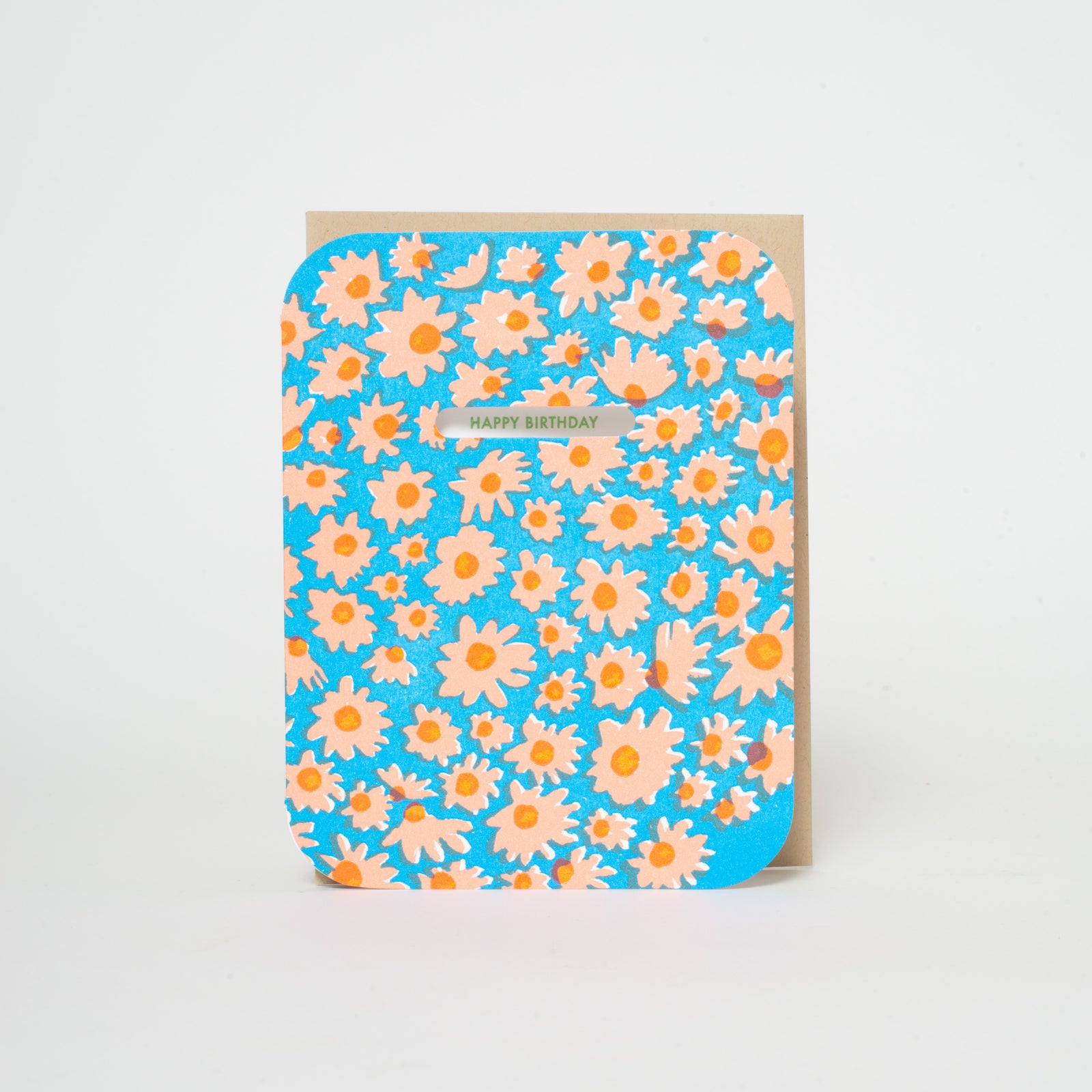 Daisy Patch Die-Cut Birthday Letterpress Greeting Card