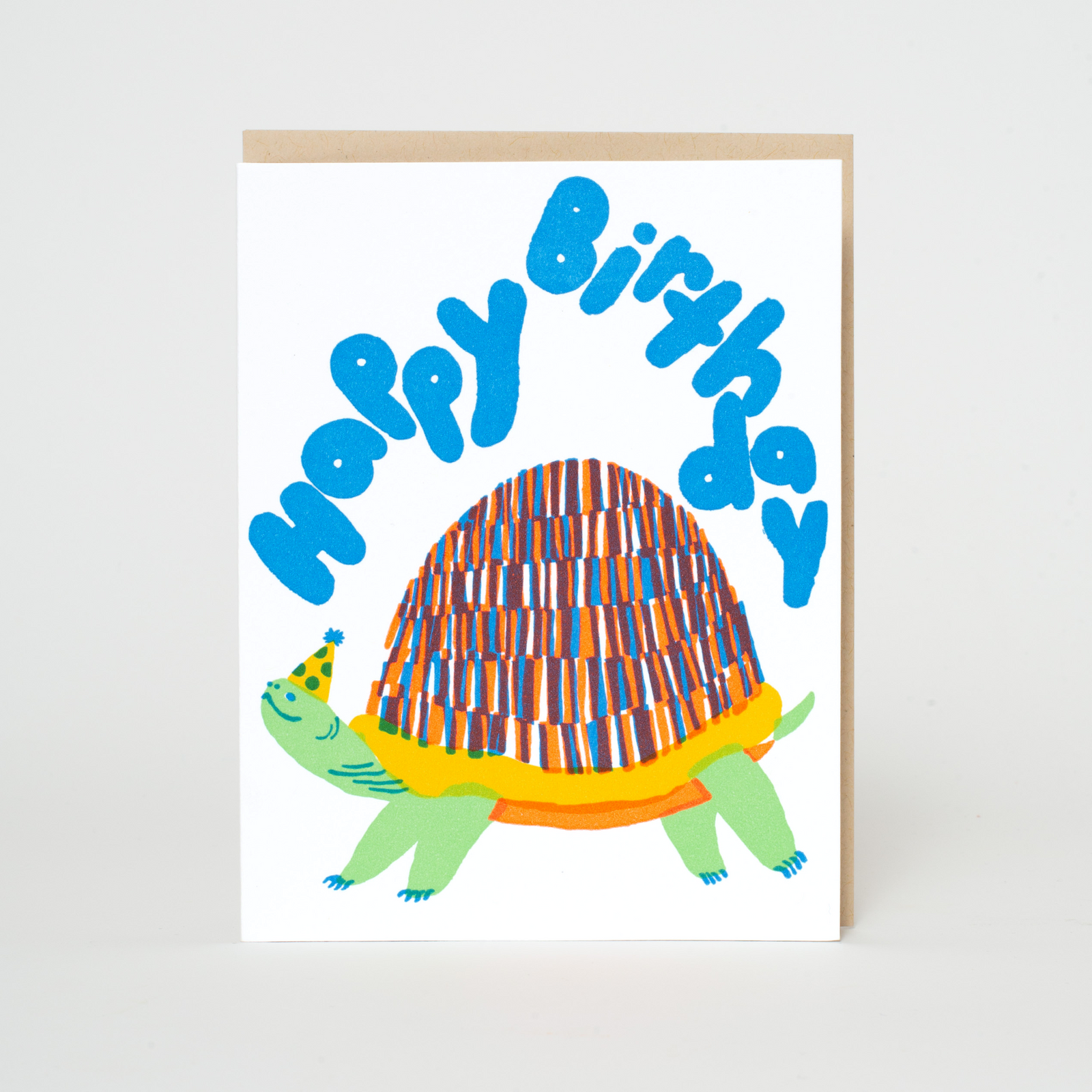 Confetti Turtle Happy Birthday Letterpress Greeting Card