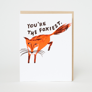 You're The Foxiest Love Letterpress Greeting Card