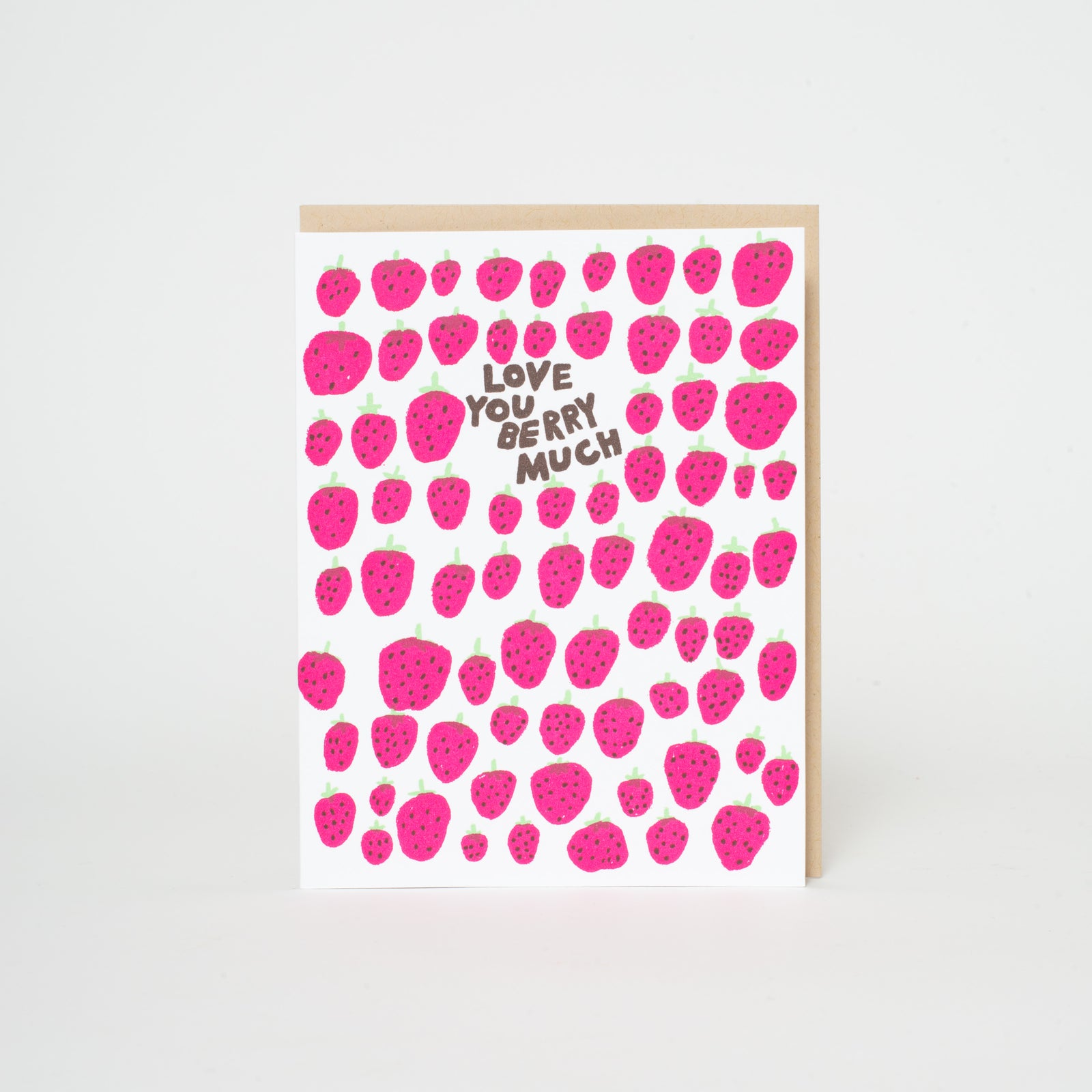 Love You Berry Much Letterpress Greeting Card