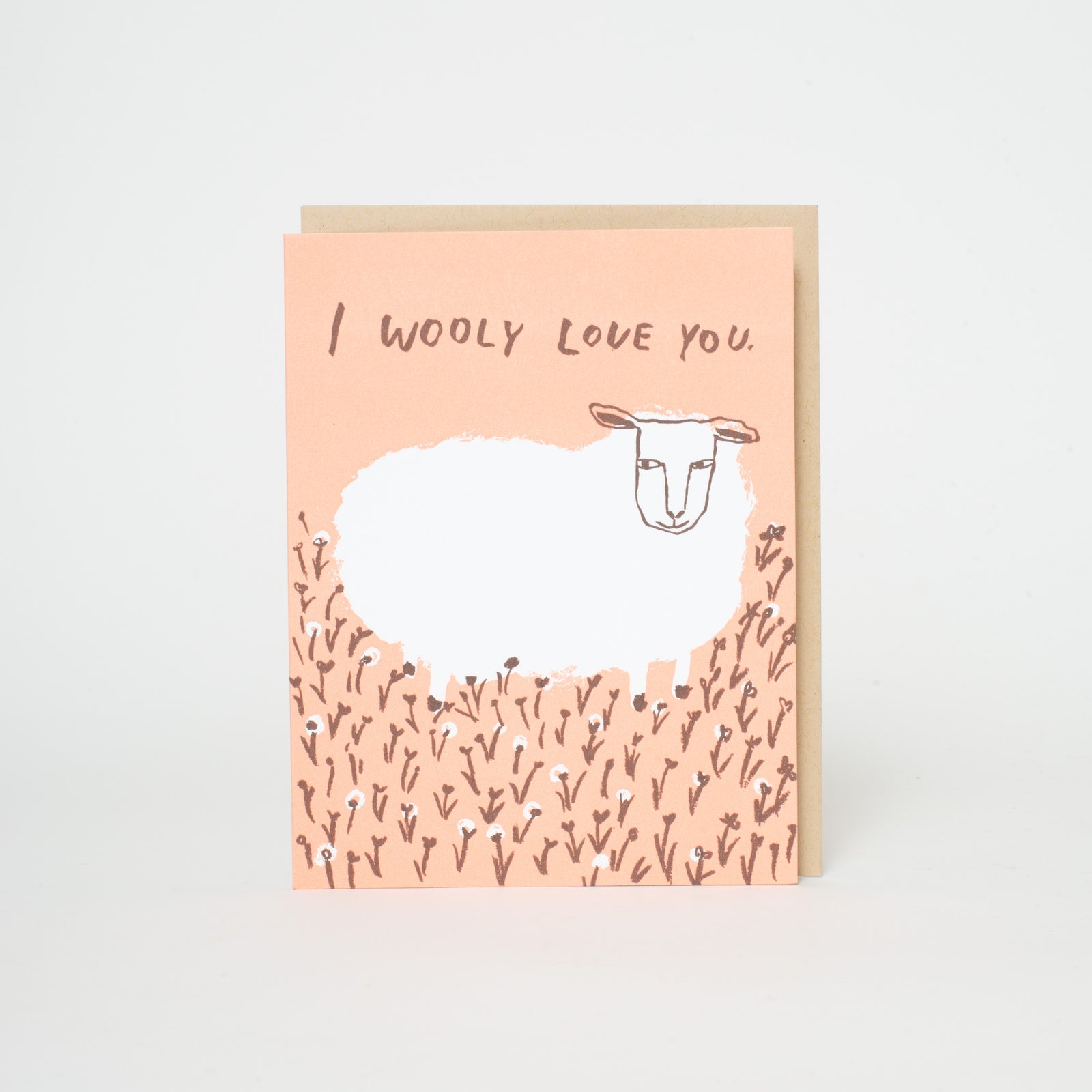 Wooly Love You Sheep Letterpress Greeting Card