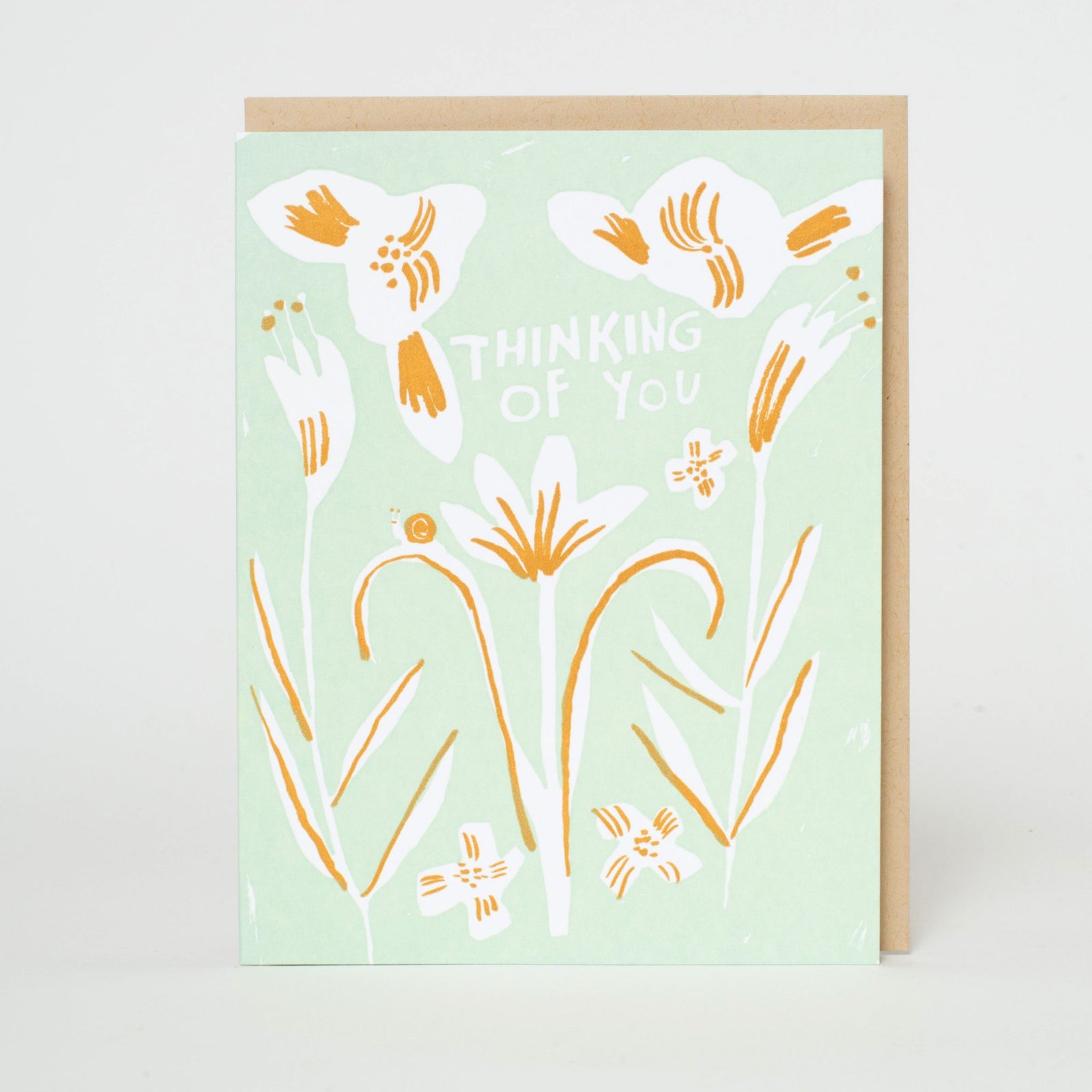 Thinking Of You Lilies Letterpress Greeting Card