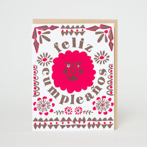 Feliz Cumpleaños Birthday Letterpress Greeting Card