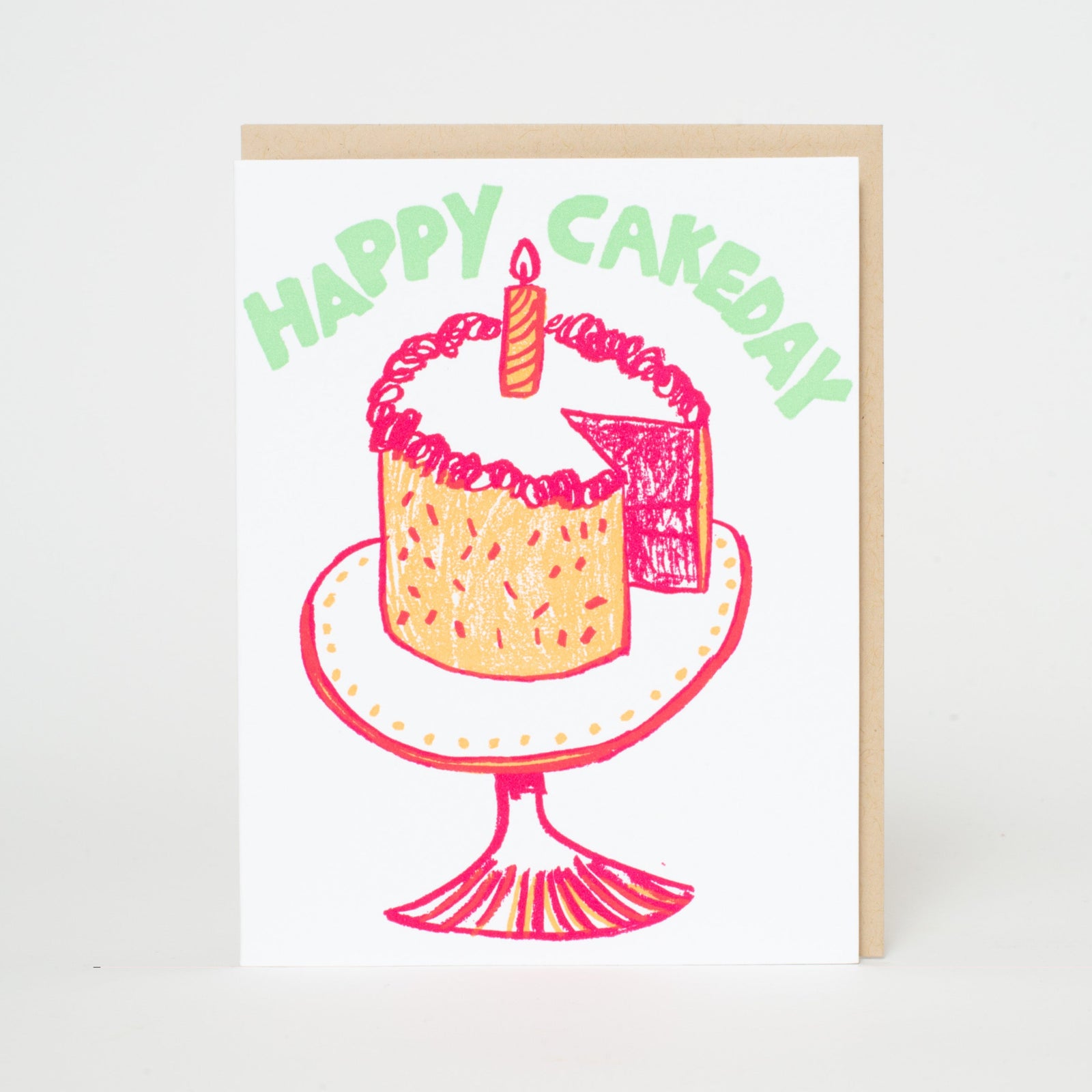Happy Cakeday Birthday Letterpress Greeting Card