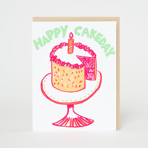 Happy Cakeday Birthday Letterpress Greeting Card