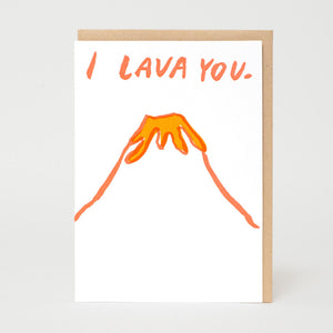 Volcano Love I Lava You Letterpress Greeting Card