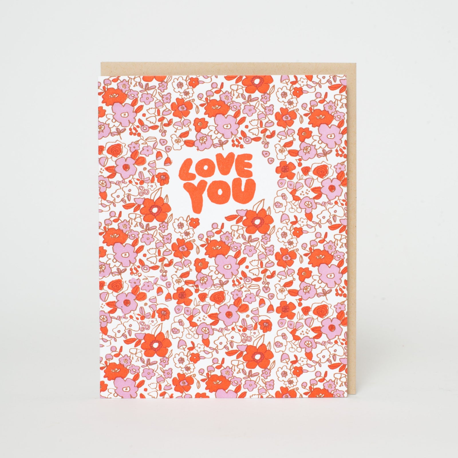 Calico Love You Letterpress Greeting Card
