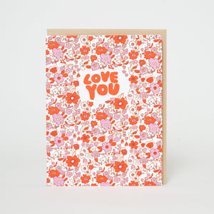 Calico Love You Letterpress Greeting Card