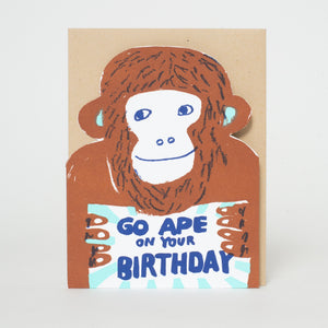 Go Ape On Your Birthday Letterpress Greeting Card