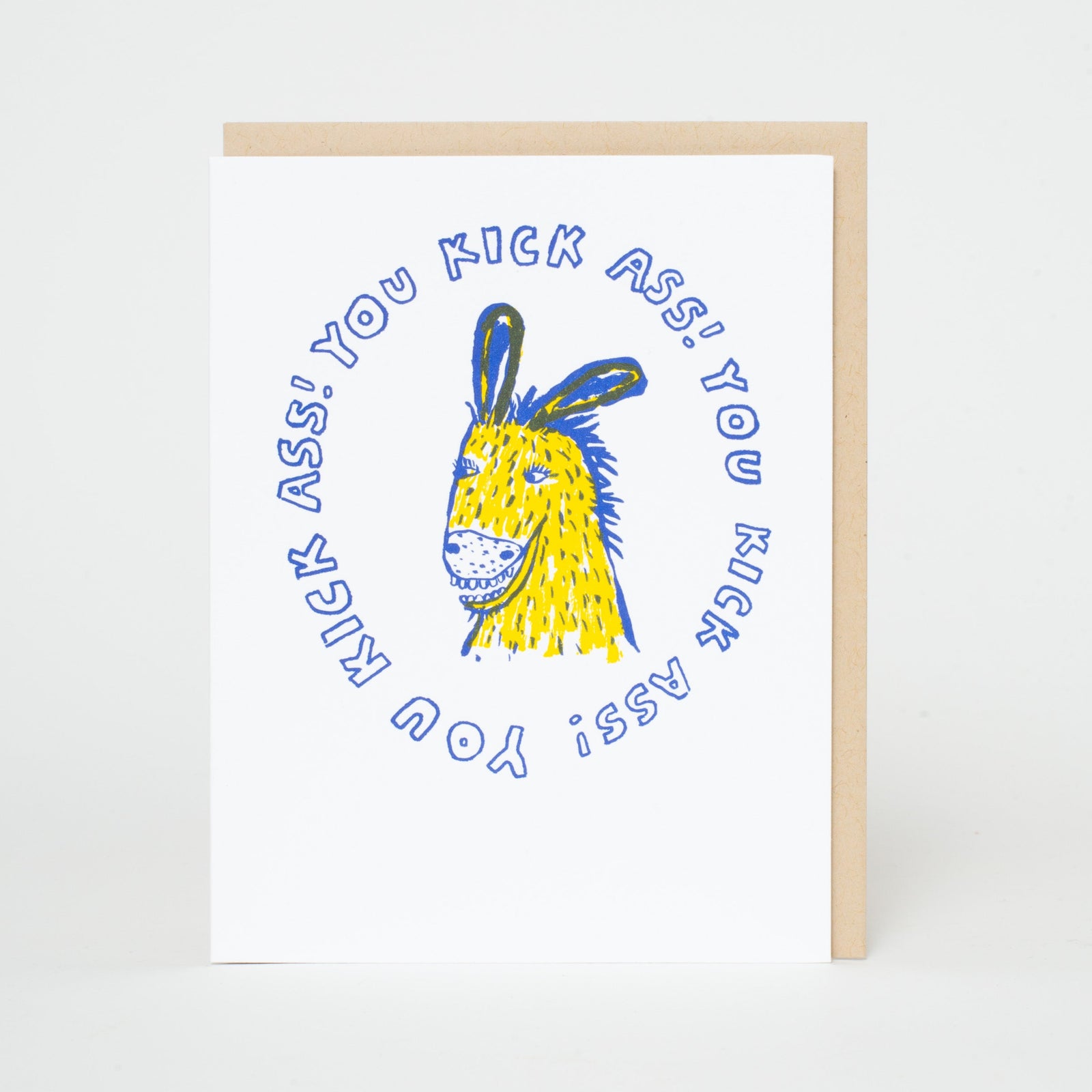 Kick Ass Donkey Congrats Letterpress Greeting Card