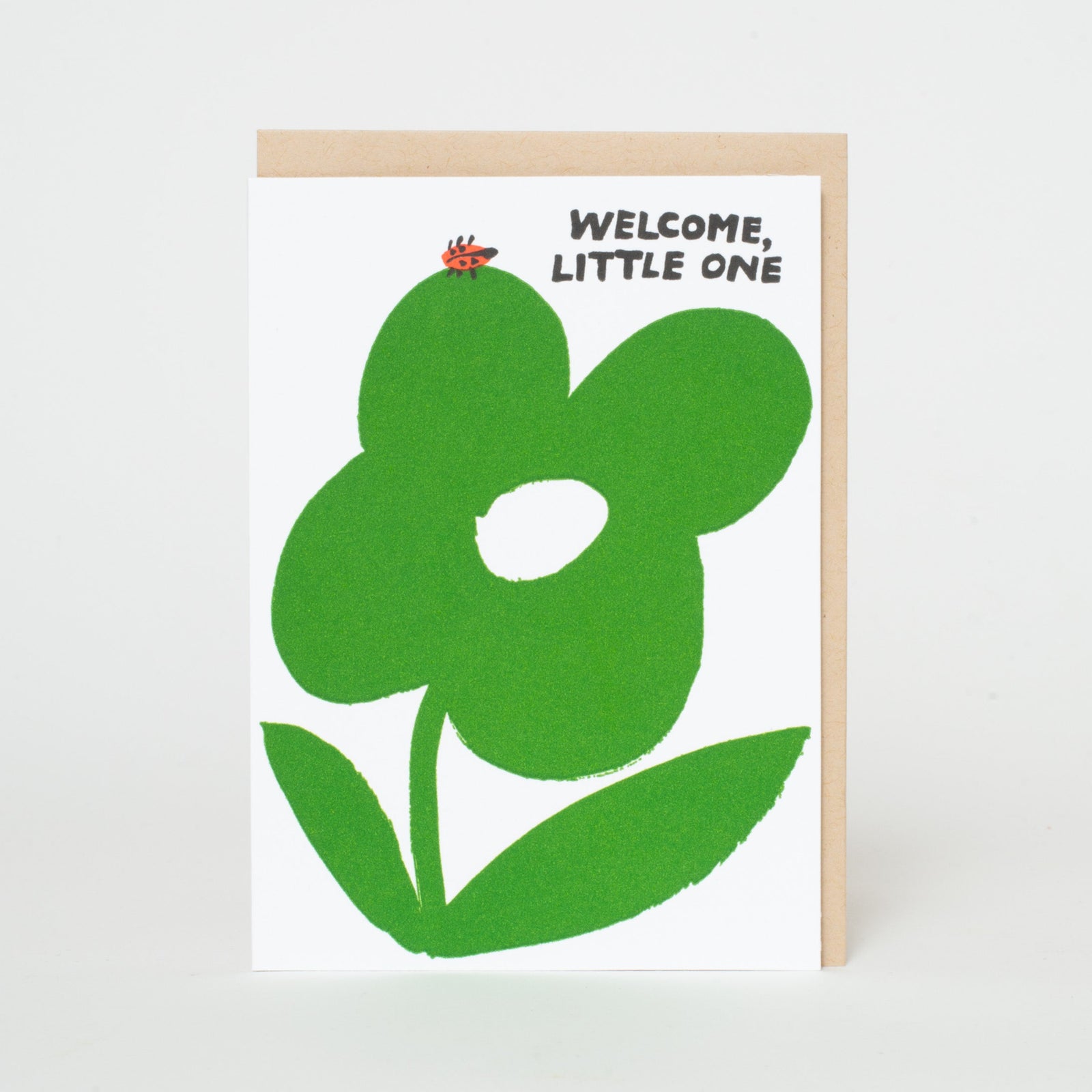 Little One Ladybug Baby Letterpress Greeting Card
