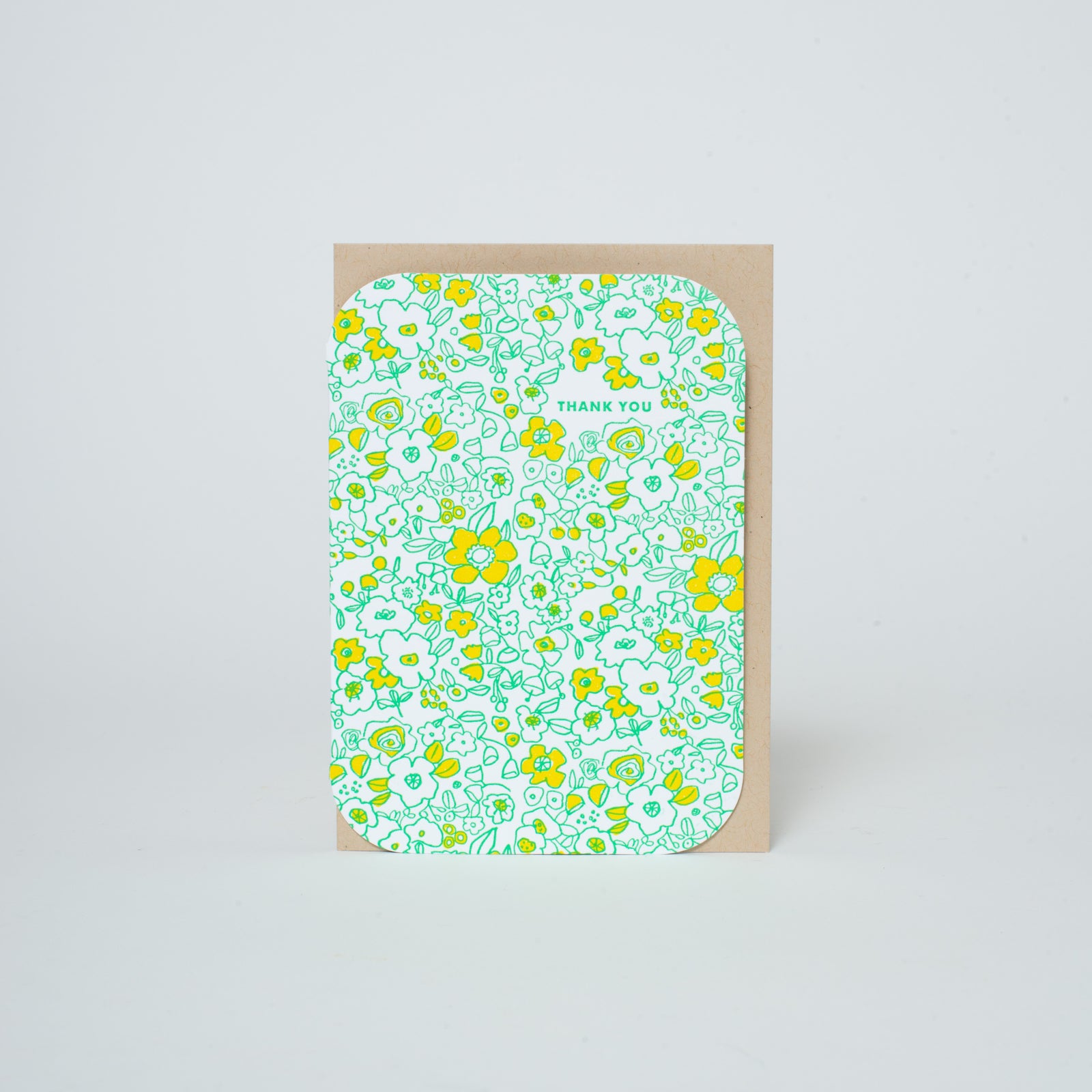 Calico Thank You Letterpress Greeting Card