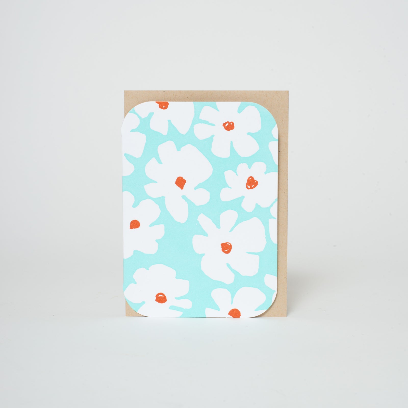 Big Flower Blank Letterpress Greeting Card