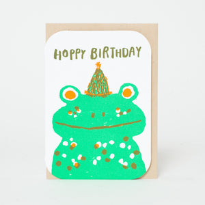 Frog Hoppy Birthday Letterpress Greeting Card