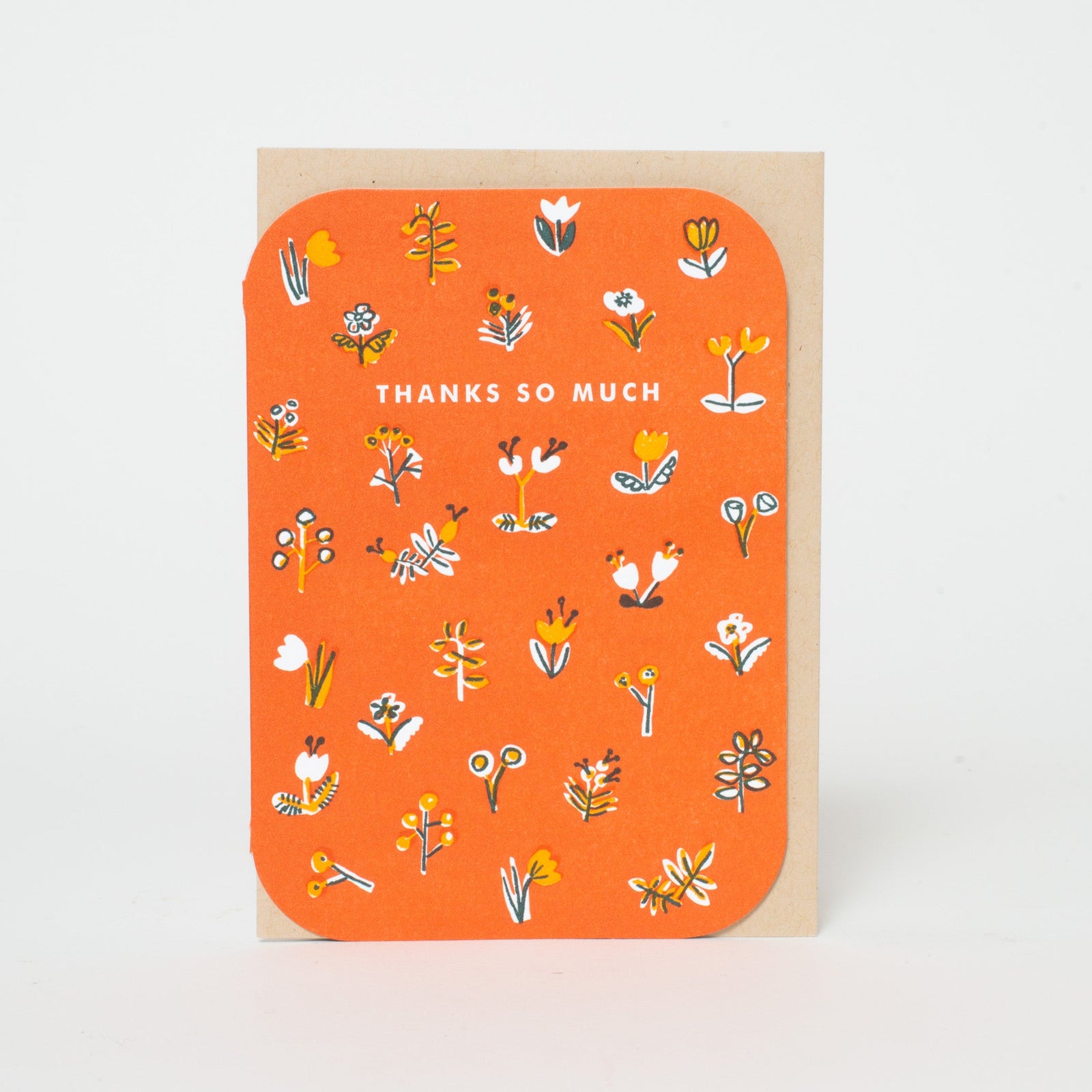 Little Flowers Thank You Letterpress Greeting Card