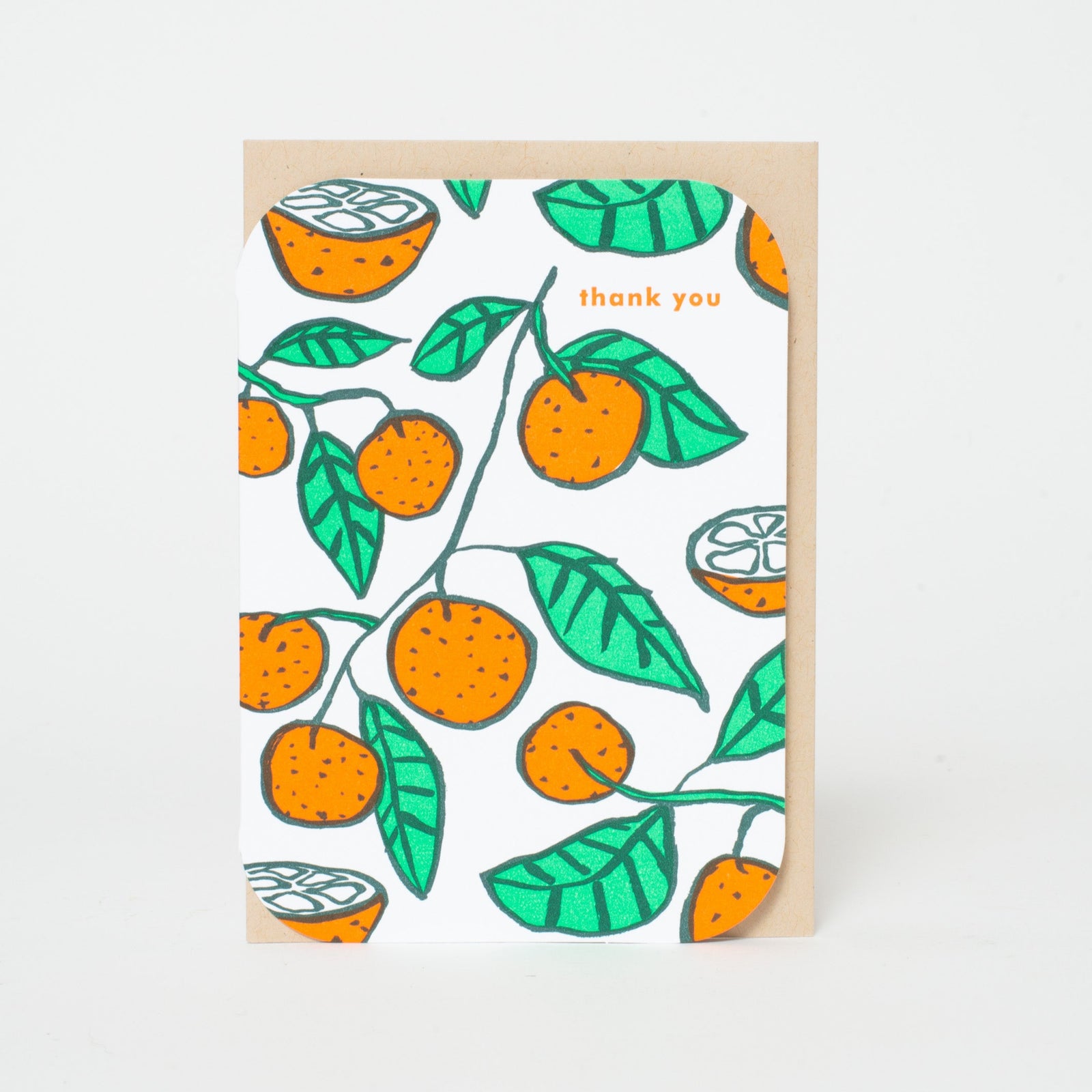 Citrus Thank You Letterpress Greeting Card