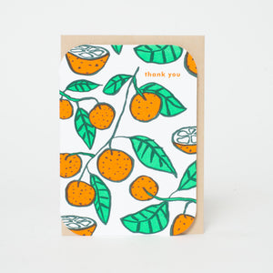 Citrus Thank You Letterpress Greeting Card
