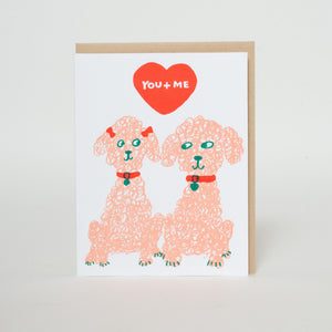 Poodles Love Letterpress Greeting Card