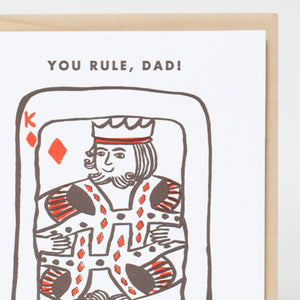You Rule Dad Father's Day Playing Card Letterpress Greeting Card