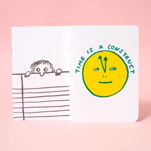 B6 Softcover Blank Notebook 2-Pack (Time Is A Construct & Nosy Guy)