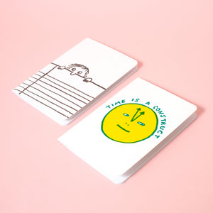 B6 Softcover Blank Notebook 2-Pack (Time Is A Construct & Nosy Guy)