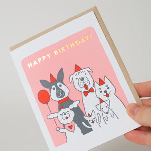 Birthday Dogs Letterpress Greeting Card