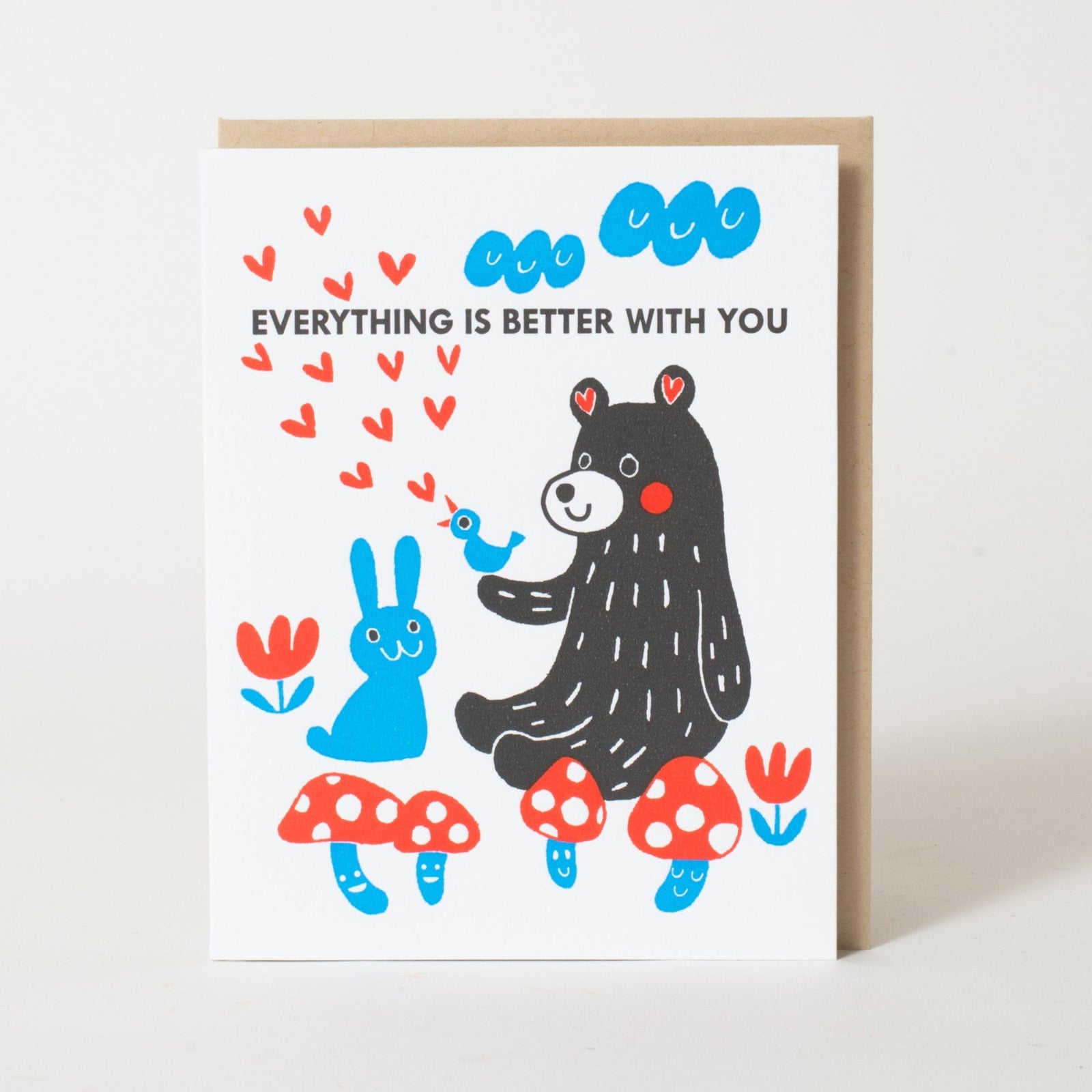 Better With You Love Letterpress Greeting Card