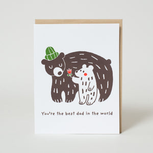 Father's Day Bears Letterpress Greeting Card