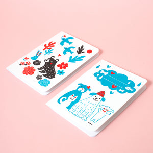 B6 Softcover Blank Notebook 2-Pack (Dog Squad & Bear Bunny)