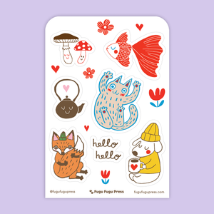 Bear Birthday Card & Sticker Sheet Set