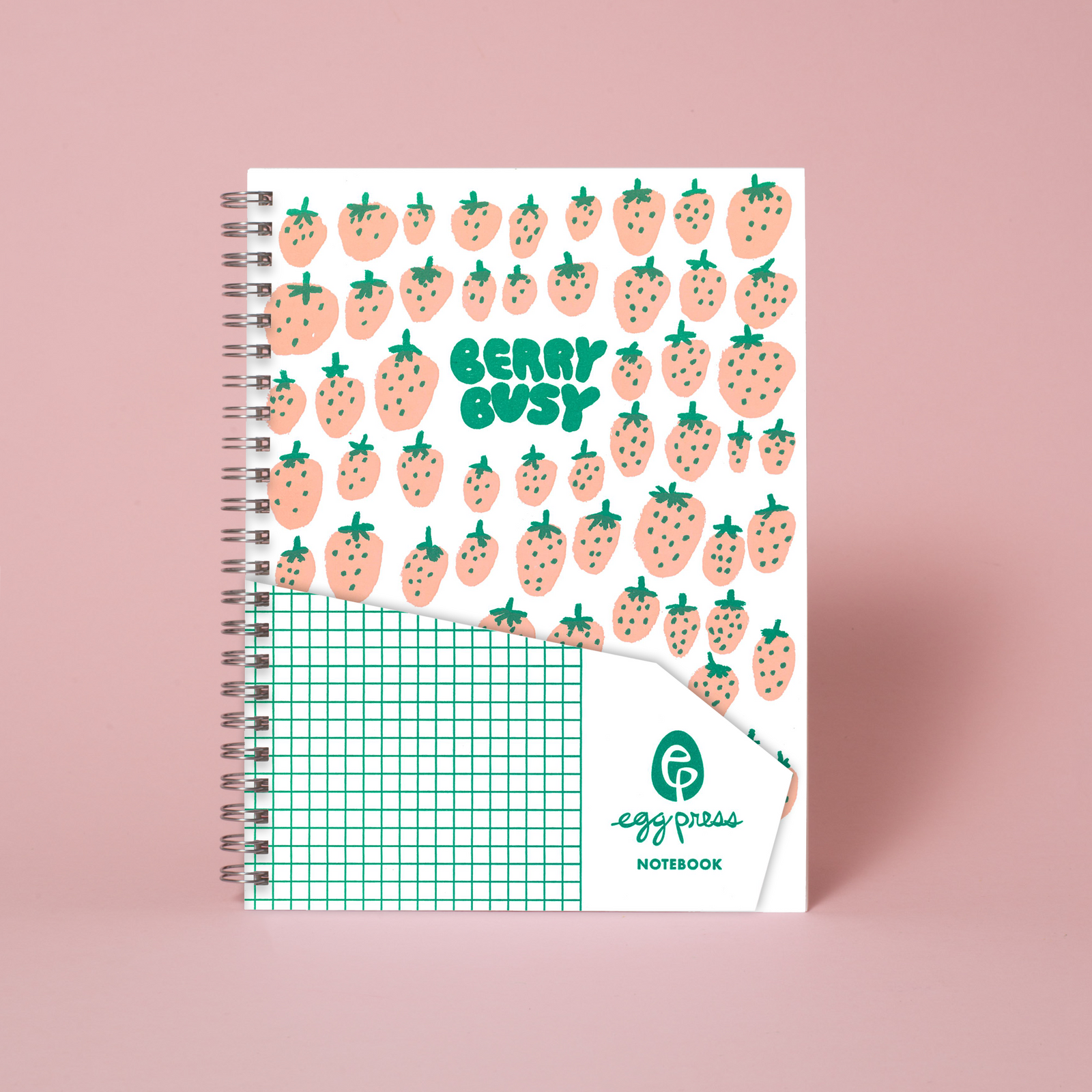 Berry Busy Strawberry 6 x 8" Spiral Blank Notebook